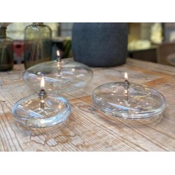 Bougie / Lampe à Huile galet en verre - La Maison Pernoise