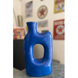 Vase céramique Tadelakt BLEU
